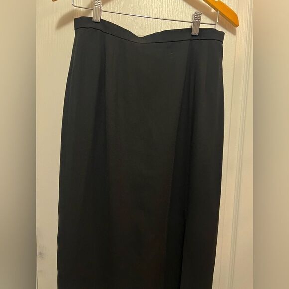 Adrianna Papell Vintage Evening Essentials Black Maxi Skirt size 12 side slit - Picture 4 of 11